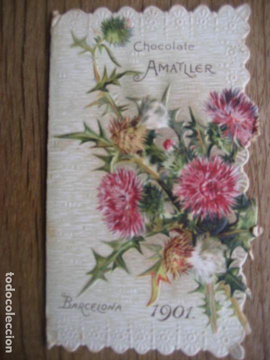 Coleccionismo: Chocolate Amatller. 1901. Barcelona. Tapas del almanaque