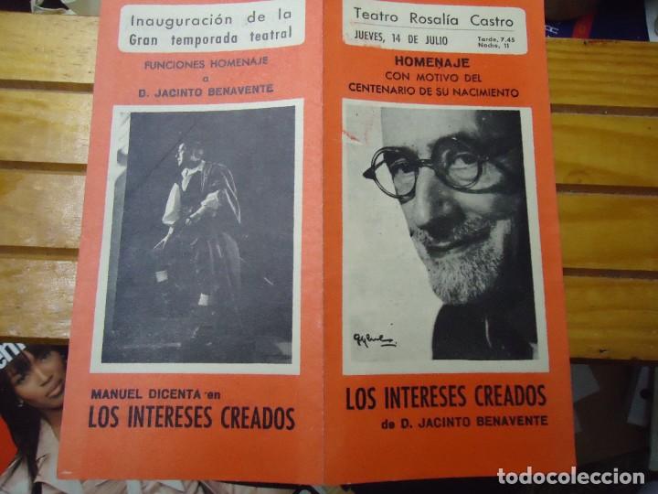 Collezionismo: D&Iacute;PTICO LOS INTERESES CREADOS 1966 EN EL TEATRO ROSALIA CASTRO DE DON JACINTO BENAVENTE HOMENAJE CON