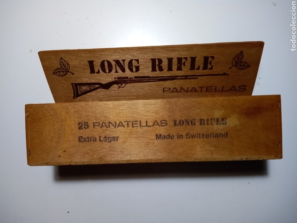 Coleccionismo: Caja madera ,Panatellas.Long Rifle - Foto 4 - 302909728