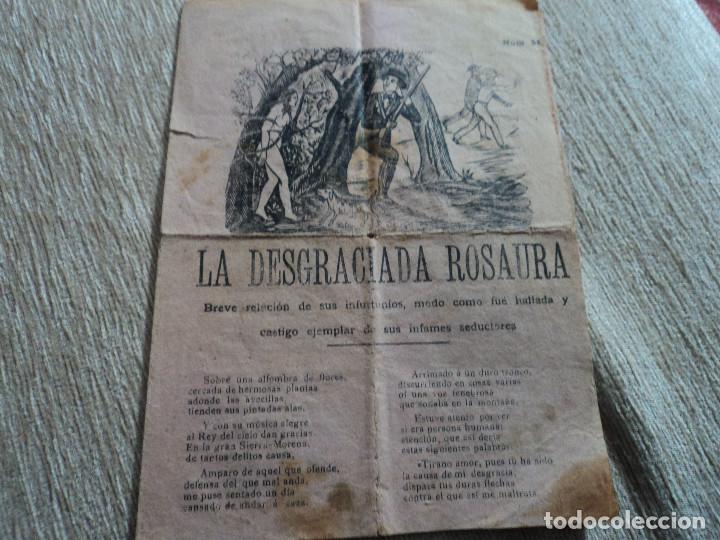 Coleccionismo: LITERATURA DE CORDEL S. XIX LA DESGRACIADA ROSAURA N&ordm; 51 - EL ABANICO