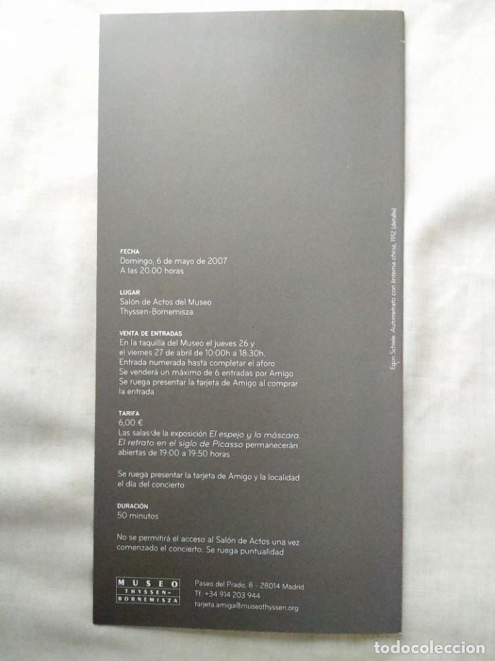 Coleccionismo: 2007 - PROGRAMA CONCIERTO THYSSEN-BORNEMISZA - Foto 3