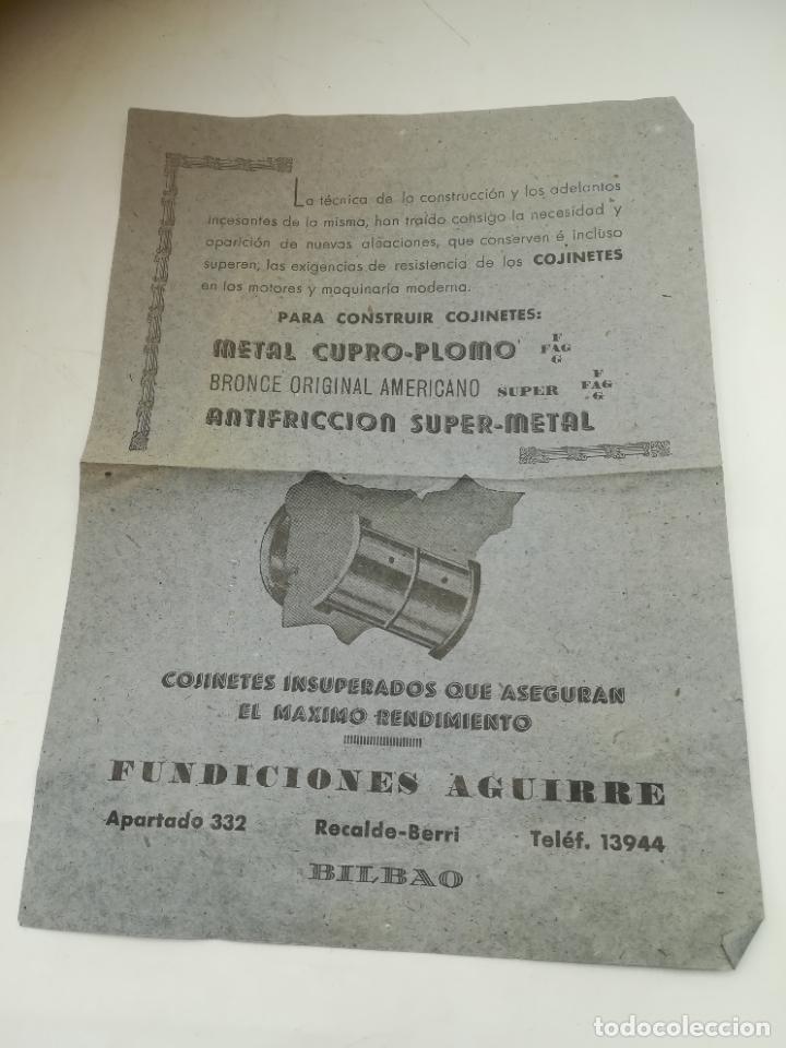 Coleccionismo: PUBLICIDAD. METAL CUPRO-PLOMO. BRONCE AMERICANO. COJINETES. FUNDICIONES AGUIRRE. VER DORSO