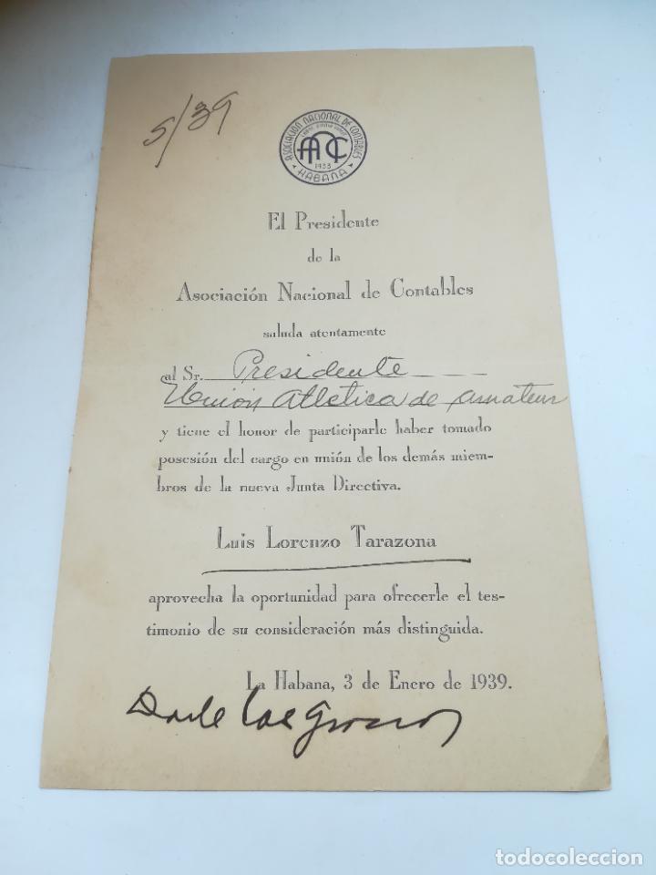 Collezionismo: PRESIDENTE ASOCIACION NACIONAL DE CONTABLES. HABANA. TOMA DE POSESION DE LUIS LORENZO TARAZONA. 1939