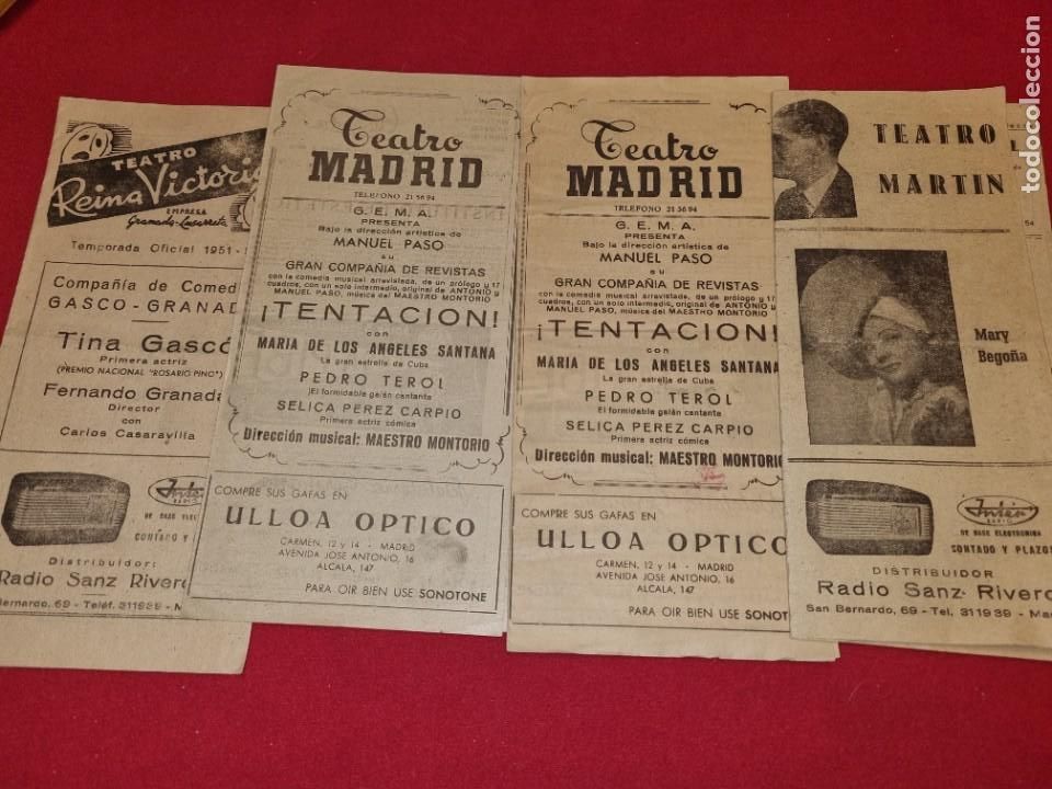 Coleccionismo: Lote 4 programas antiguas de teatro. - Foto 1