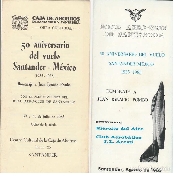 Coleccionismo: PROGRAMA DEL 50 ANIVERSARIO DEL VUELO SANTANDER-MEJICO - Foto 1
