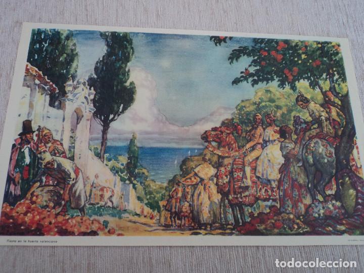 Coleccionismo: LAMINA, fiesta en la huerta valenciana, procede de antiguo almanaque,miciano seix barral, 32 x 20 cm