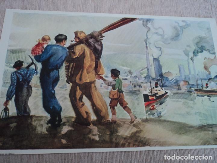 Coleccionismo: LAMINA, mineros en bilbao, procede de antiguo almanaque, morell, seix barral, 32 x 20 cm