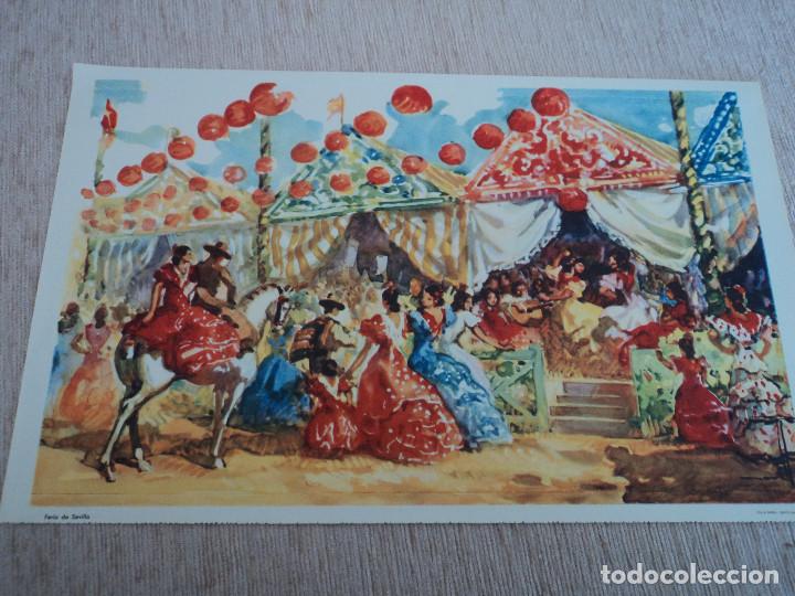 Coleccionismo: LAMINA, feria de sevilla, procede de antiguo almanaque, morell, seix barral, 32 x 20 cm
