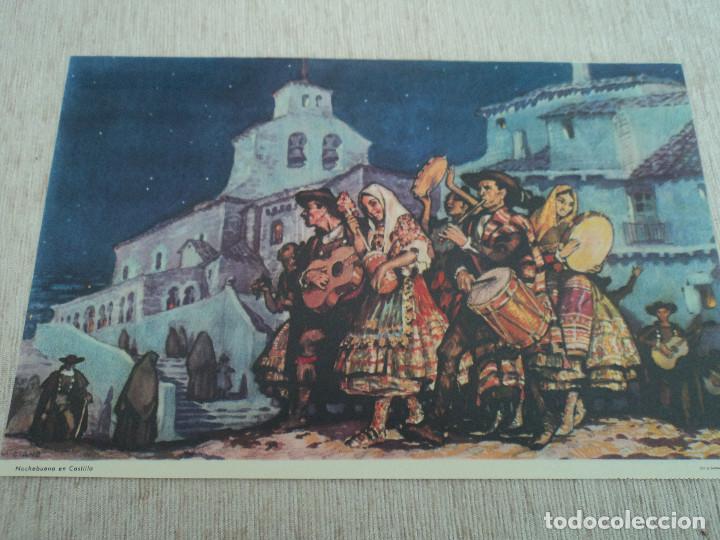 Coleccionismo: LAMINA, nochebuena en castilla, procede de antiguo almanaque,ilustra miciano,seix barral, 30 x 19 cm