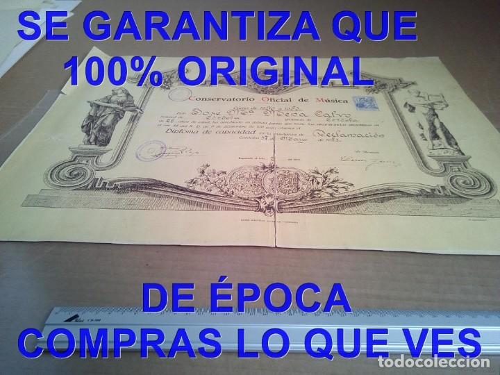Coleccionismo: ENSE&Ntilde;ANZA DECLAMACION CONSERVATORIO CORDOBA JOSE MARIA DE MENA DIPLOMA 1951 C6