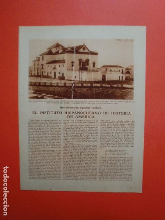 Colecionismo: EL INSTITUTO HISPANOCUBANO DE HISTORIA DE AM&Eacute;RICA SEVILLA - 18/1/1930