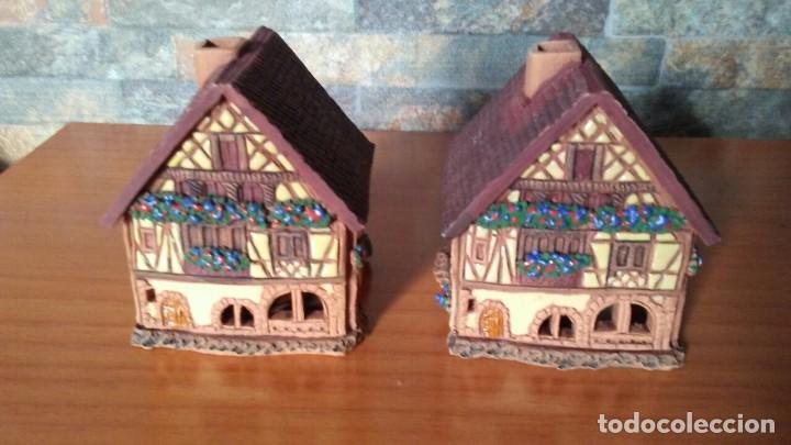 Coleccionismo: 7 CASITAS DE ARCILLA ESMALTADAS MIDEN&Eacute; - Foto 5