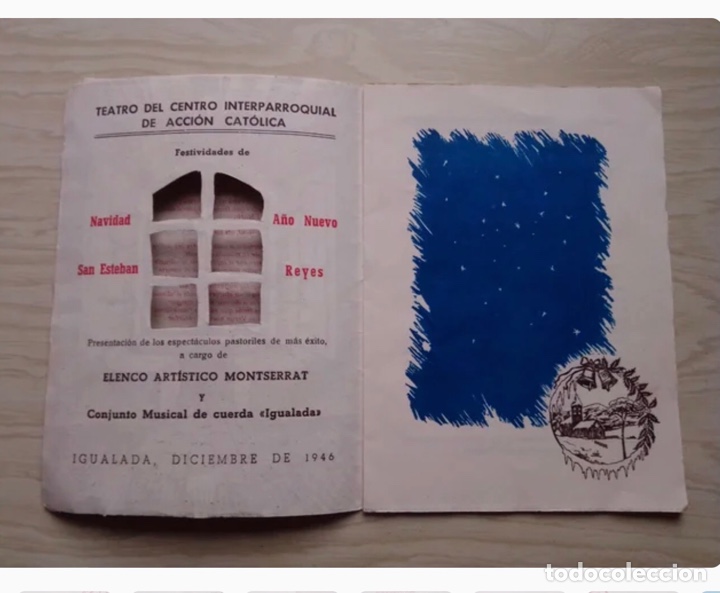 Coleccionismo: PROGRAMA NAVIDAD CENTRO CAT&Oacute;LICO IGUALADA. A&ntilde;o 1946 - Foto 2