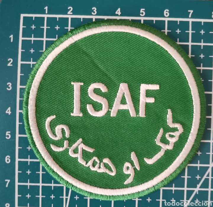 Coleccionismo: Parche bordado ISAF verde EJ&Eacute;RCITO DEL AIRE ESPA&Ntilde;A