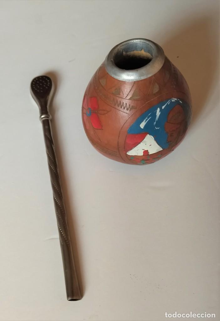 Coleccionismo: MATE CON BOMBILLA. ARGENTINA - Foto 2