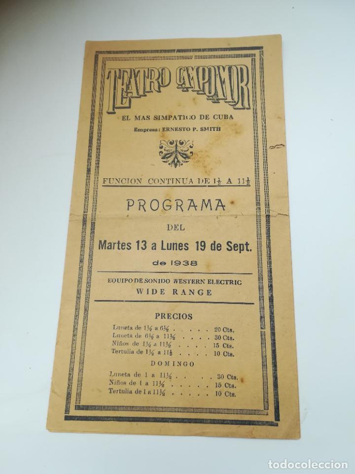 Collezionismo: PROGRAMA. 1938. HABANA. TEATRO CAMPOAMOR. CON LISTA DE PRECIOS. VER INTERIOR. CON PUBLICIDAD &Eacute;POCA