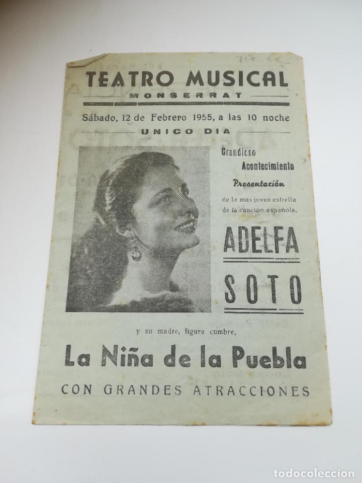 Collezionismo: PROGRAMA. NI&Ntilde;A DE LA PUEBLA. HERENCIA DE ARTE. ADELFA SOTO. VER INTERIOR. 1955