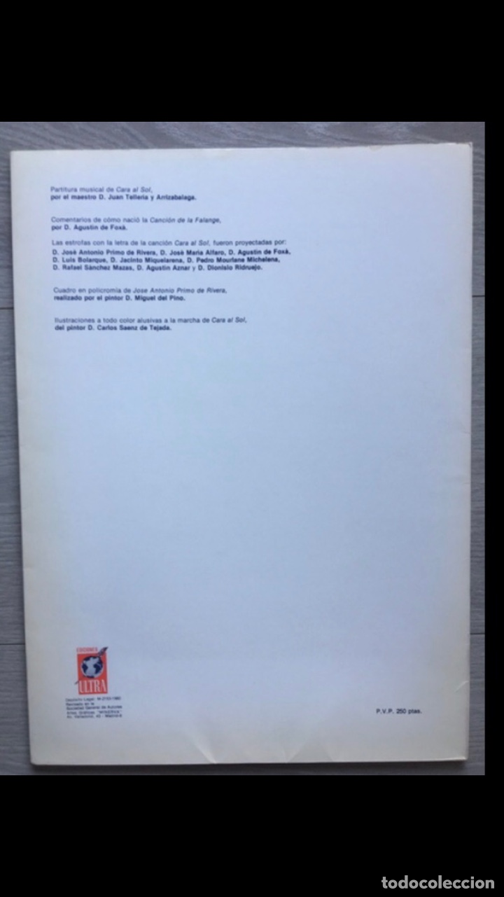 Coleccionismo: HIMNO CARA AL SOL EDICI&Oacute;N ILUSTRADA - Foto 3