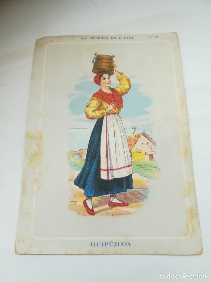 Coleccionismo: PUBLICIDAD CARAMELOS FISAS, BARCELONA. MUJERES DE ESPA&Ntilde;A. GUIPUZCOA. N&ordm; 21