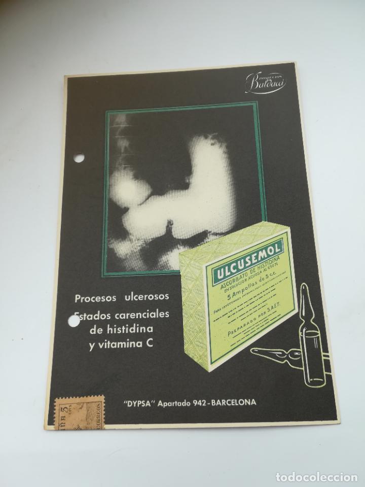 Coleccionismo: PUBLICIDAD DE FARMACIA. ULCUSEMOL. PROCESOS ULCEROSOS. DYPSA, BARCELONA
