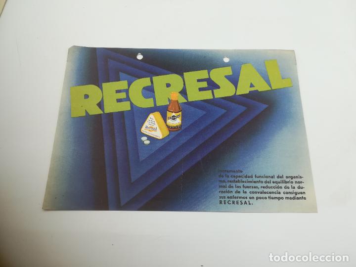 Coleccionismo: PUBLICIDAD DE FARMACIA. RECRESAL. INCREMENTO DE CAPACIDAD FUNCIONAL. CHEMISCHE WERKE ALBERT. VER
