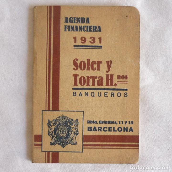 Sammelleidenschaft Papier: Agenda financiera 1931 Soler y Torra Banqueros Barcelona, sin estrenar