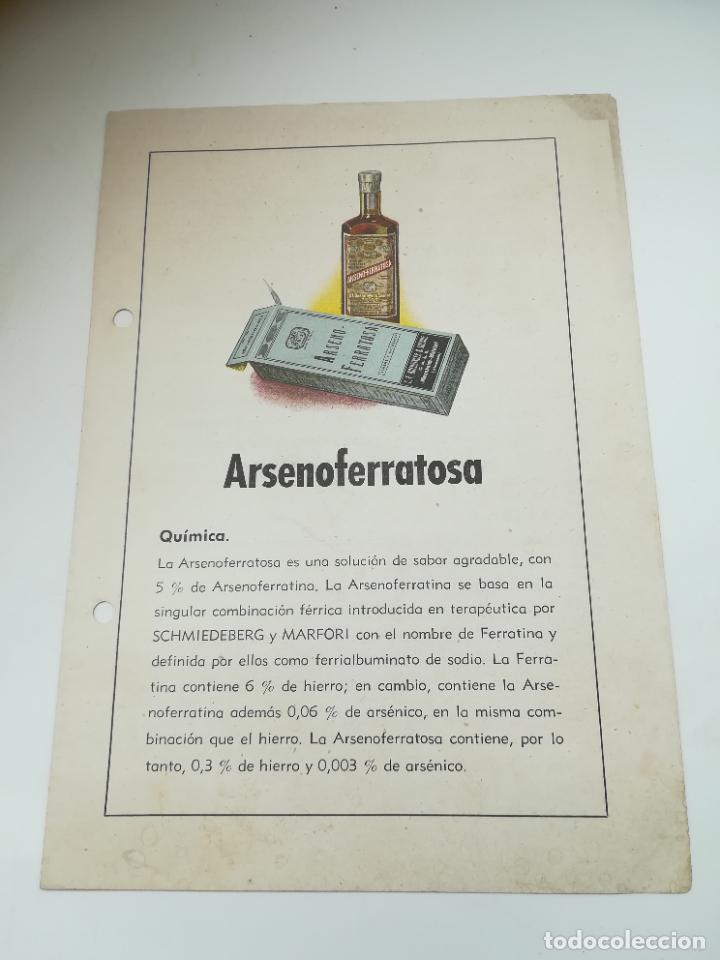 Coleccionismo: PUBLICIDAD DE FARMACIA. ARSENOFERRATOSA. QUIMICA, FARMACOLOGIA, CLINICA, VENTAJAS. VER