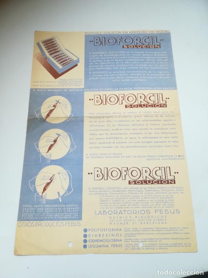 Coleccionismo: PUBLICIDAD DE FARMACIA. BIOFORCIL SOLUCION EN AMPOLLAS. LABORATORIOS FEBUS. BARCELONA.