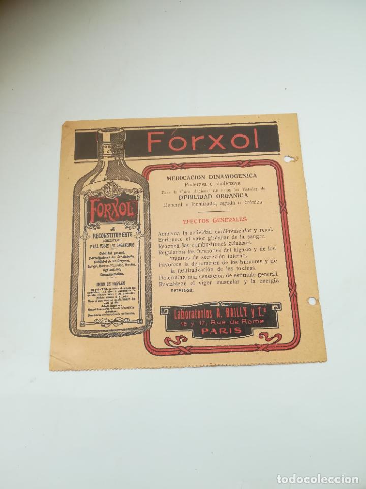 Coleccionismo: PUBLICIDAD DE FARMACIA. HIERRO, MAGNESIO Y CALCIO. FORXOL. RECONSTITUCION GENERAL. VER DORSO