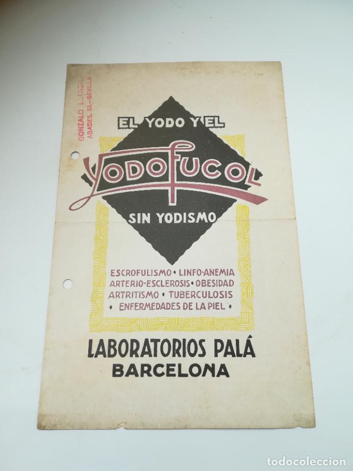 Coleccionismo: PUBLICIDAD DE FARMACIA. EL YODOY EL YODOFUCOL SIN YODISMO. LABORATORIOS PAL&Aacute;, BARCELONA