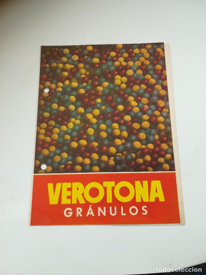 Coleccionismo: PUBLICIDAD DE FARMACIA. VEROTONA GRANULOS. INFORMACION, DOSIFICACI&Oacute;N. LABORATORIO DR ANDREU