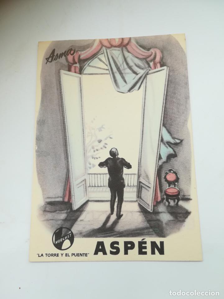Coleccionismo: PUBLICIDAD DE FARMACIA. ASP&Eacute;N. NUEVO ANTIASMATICO Y ANTIALERGICO. ASMA. FARBWERKE HOECHST AG.