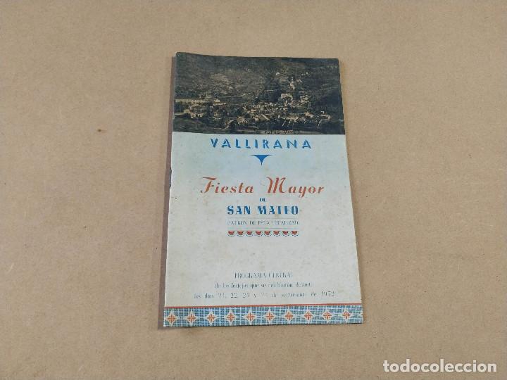Collecting paper: BAIX LLOBREGAT - VALLIRANA - PROGRAMA GENERAL FIESTA MAYOR DE SAN MATEO - A&Ntilde;O 1952