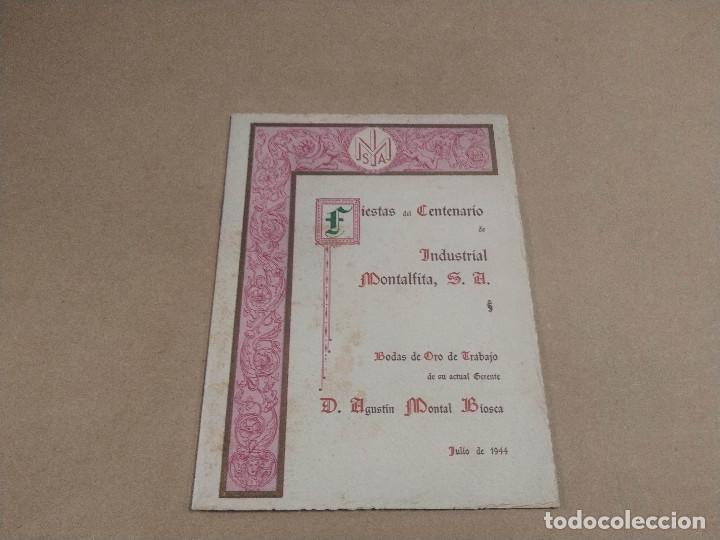 Collezionismo: BARCELON&Egrave;S - BADALONA - PROGRAMA FIESTAS CENTENARIO DE INDUSTRIAL MONTALFITA + INVITACI&Oacute;N - 1944