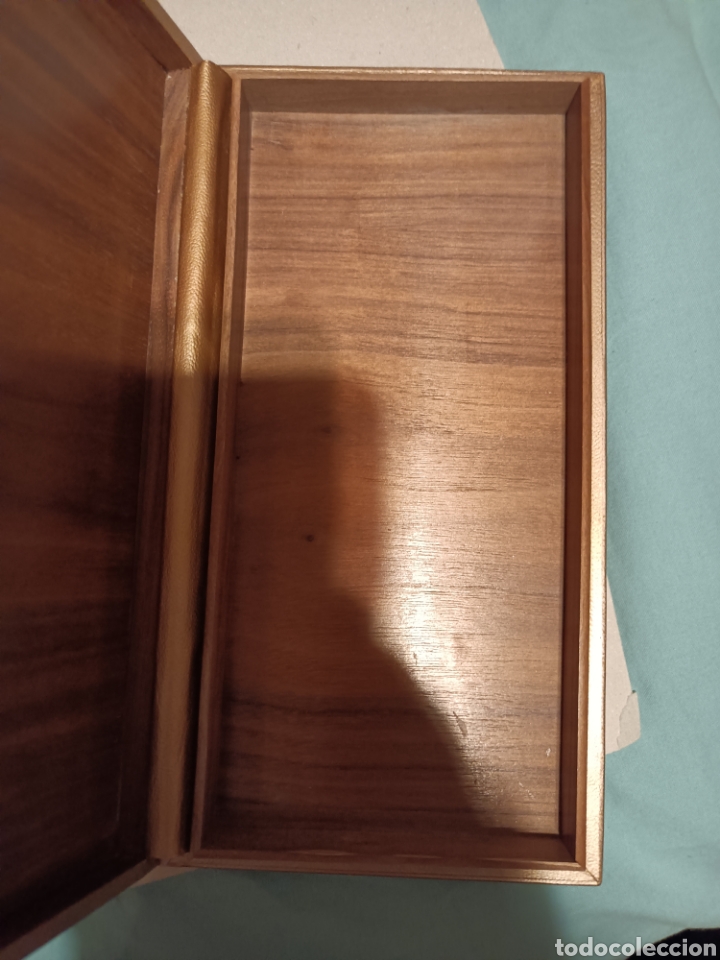 Coleccionismo: Pitillera de madera y piel napa - Foto 4