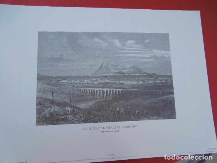 Colecionismo: ALGECIRAS Y GIBRALTAR 1830-40 -GRABADOS HIST&Oacute;RICOS PROVINCIA DE C&Aacute;DIZ-L&Aacute;MINA N&ordm; 21 - MIDE 48X28 CM.