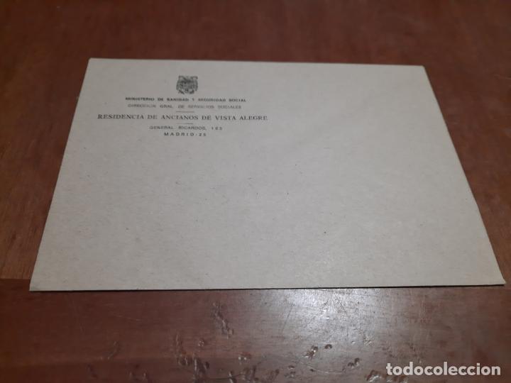Sammelleidenschaft Papier: MINISTERIO DE SANIDAD. RESIDENCIA DE ANCIANOS DE VISTA ALEGRE. MADRID. SOBRE CORPORATIVO. BUEN ESTAD