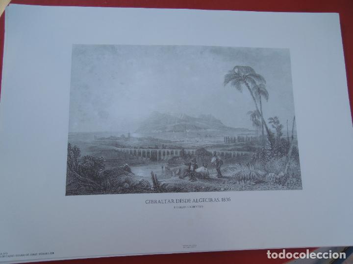 Sammelleidenschaft Papier: GIBRALTAR DESDE ALGECIRAS 1836 -GRABADOS HIST&Oacute;RICOS PROVINCIA DE C&Aacute;DIZ-L&Aacute;MINA N&ordm; 3 - MIDE 48X28 CM.