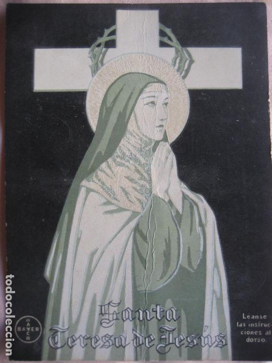 Coleccionismo: Bayer. Aspirinas. Santa Teresa de Jes&uacute;s. 17.5 x 13 cms