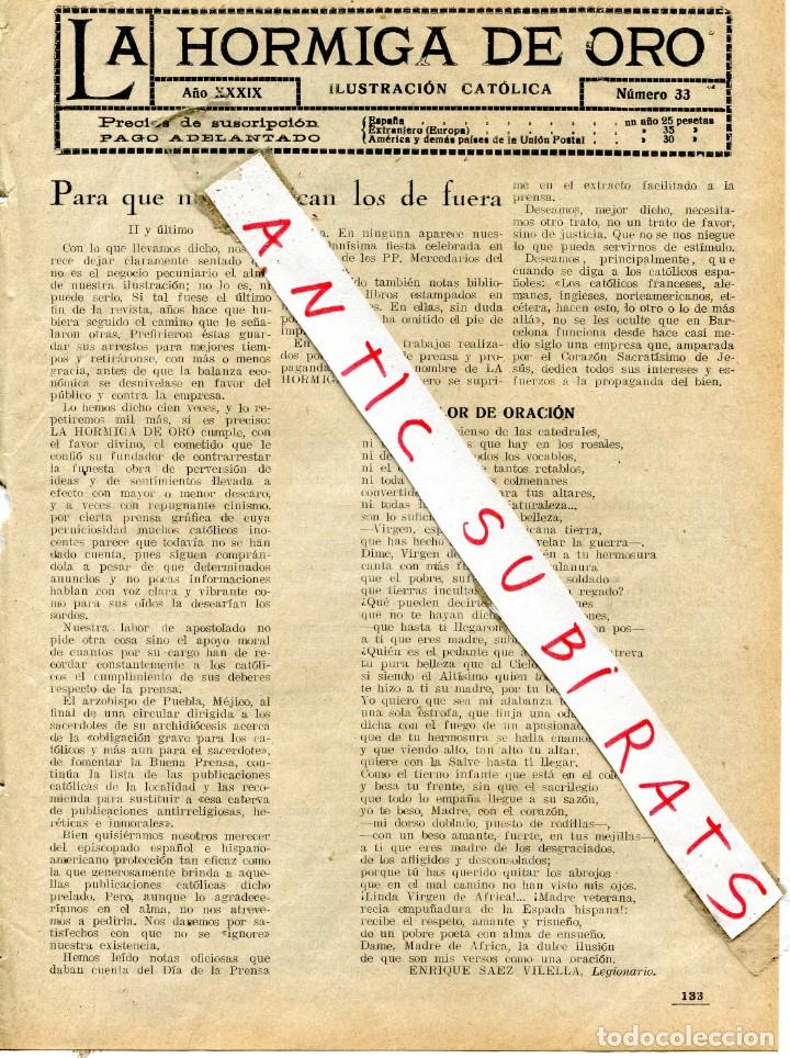 Coleccionismo: RECORTE DE PRENSA A&Ntilde;O 1922 FLOR DE ORACION UN LEGIONARIO LA LEGION