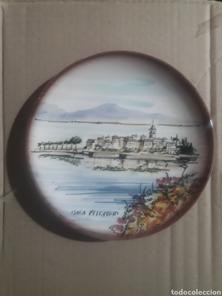 Coleccionismo: Plato ceramica Isola Pescatori Italia Lago Maggiore 21.5cm