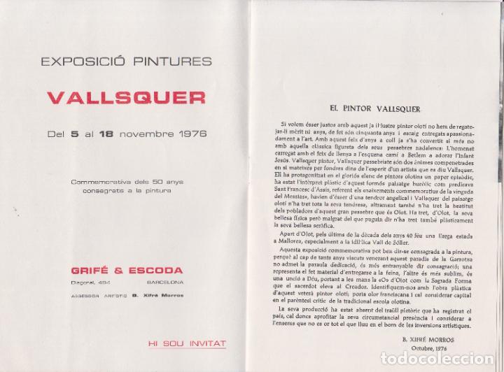 Collectionnisme: CAT&Agrave;LEG EXPOSICI&Oacute; PINTURES &ndash; VALLSQUER &ndash; GRIF&Eacute; & ESCODA &ndash; 1976