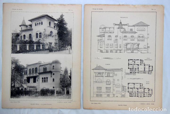 Colecionismo: L&aacute;minas : VILLINO WILLE, Via Andrea Cesalpino. ERNESTO WILLE (Arch)