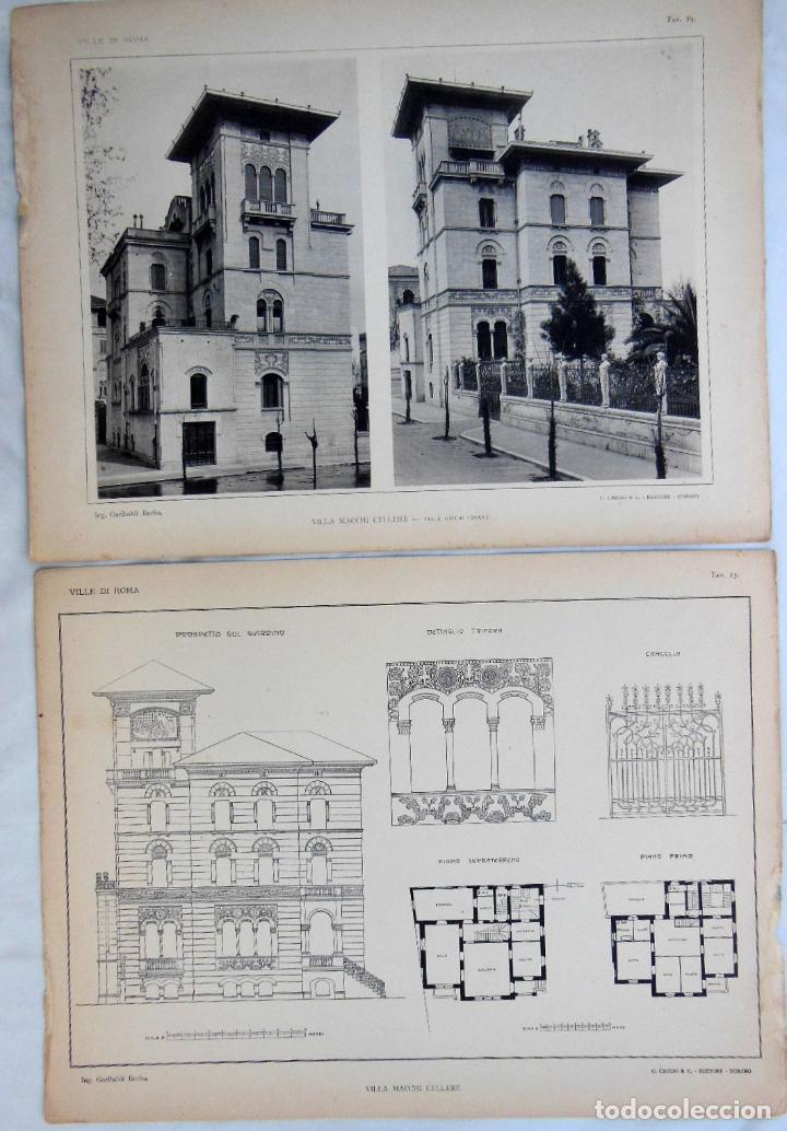 Colecionismo: L&aacute;minas : VILLA MACCHI CELLERE, Viale Giulio Cesare. GARIBALDI BURBA (Ing)