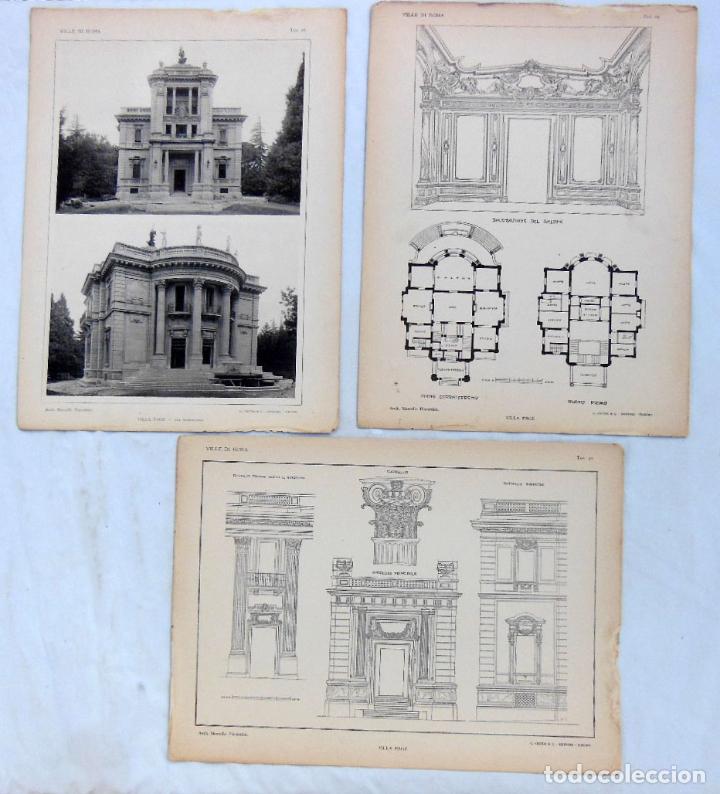 Colecionismo: L&aacute;minas : VILLA PAGE, Via Nomentana. MARCELLO PIACENTINI (Arch)