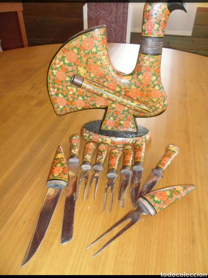 Coleccionismo: Cubiertos papier mache - Foto 6