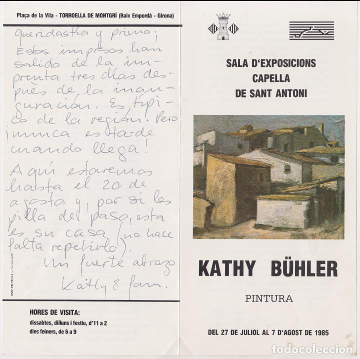 Collezionismo: KATHY B&Uuml;HLER &ndash; PINTURA &ndash; SALA D'EXPOSICIONS CAPELLA DE SANT ANTONI &ndash; TORROELLA DE MONTGR&Iacute; -1985