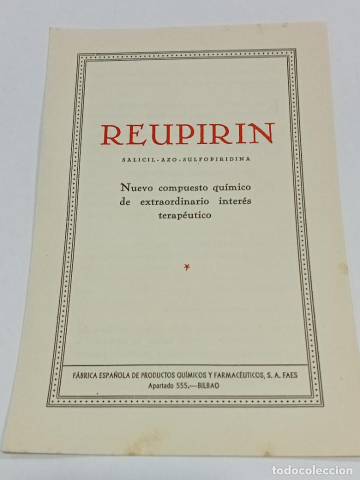 Coleccionismo: PUBLICIDAD DE FARMACIA. REUPIRIN. QUIMICOS Y FARMACEUTICOS, BILBAO. INFORMACION, DOSIS. VER