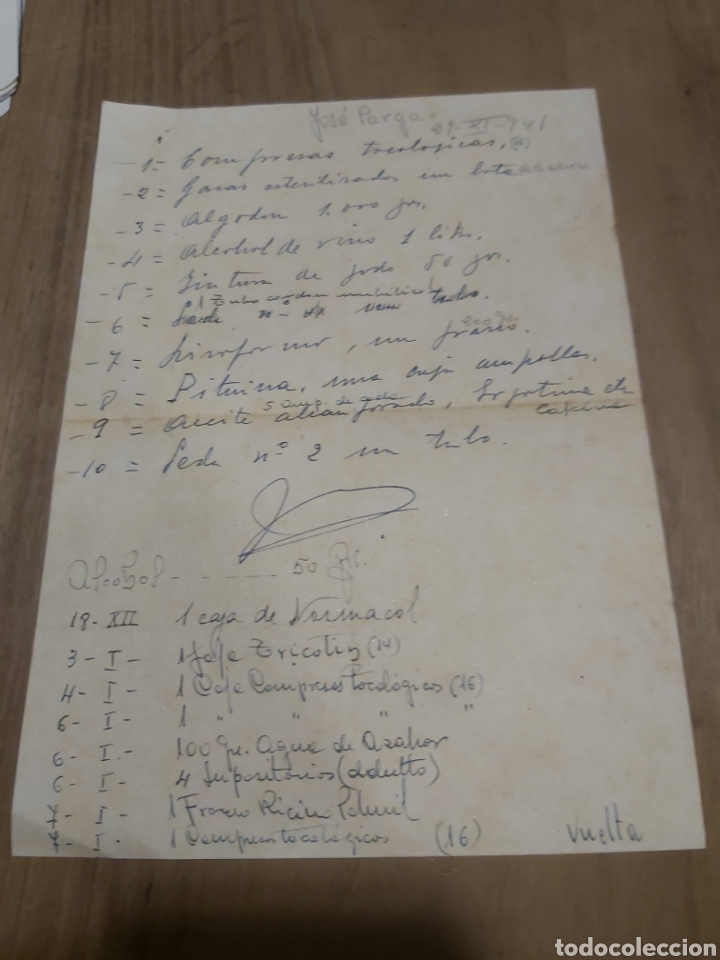 Sammelleidenschaft Papier: PEDIDO DE MEDICAMENTOS 1941