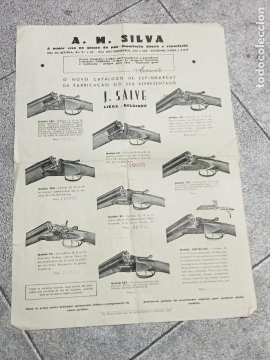 Coleccionismo: PUBLICIDAD ARMAS. A.M.SILVA. J.SAIVE.LIEGE, BELGICA. MODELOS, INFORMACION, PRECIOS. VER